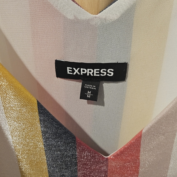 Express Pink and Yellow Asymmetrical Camisole - Picture 3 of 3